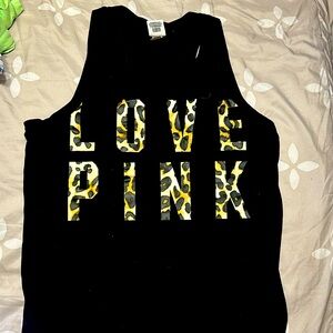 PINK by Victoria’s Secret black and leopard tank top